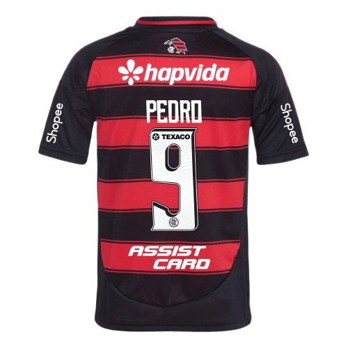 Manto Flamengo Infantil Jogo 1 Adidas 2025 – Com Kit Patrocínio – Pedro 9