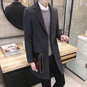 Sobretudo Masculino Bianchino BC231 - Design contemporâneo em lã batida e algodão.