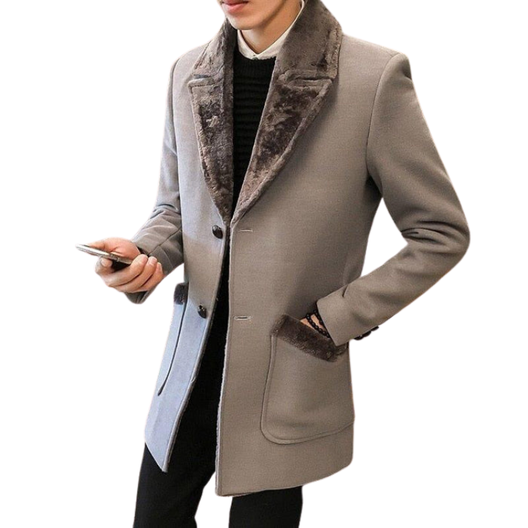 Sobretudo Masculino Com Botões em Lã Bianchino BC221 - Elegância e proteção para o inverno.