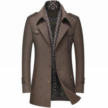 Sobretudo Masculino em Cetim Bianchino BC220 - Elegância sofisticada com cetim e lã batida.