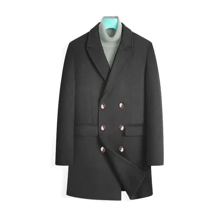 Sobretudo Masculino Bianchino BC236 - Lã batida, nylon e fibra de algodão. Estilo distinto e proteção térmica para o inverno e outono.