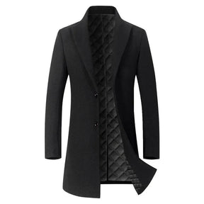 Sobretudo Masculino em Lã Bianchino BC239 - Design sofisticado com lã e algodão, forro acolchoado e fechamento em 2 botões para proteção e estilo impecável.