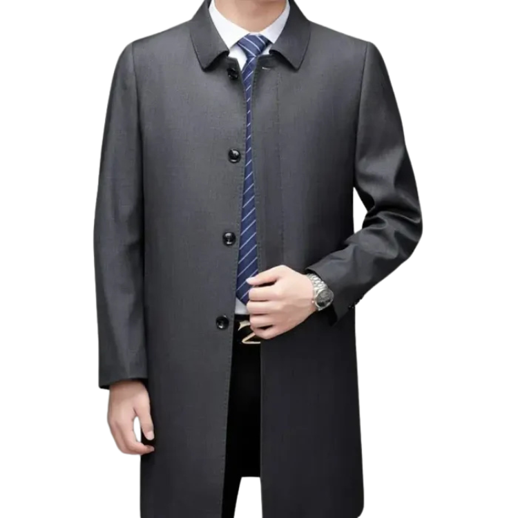 Sobretudo Masculino Executivo Bianchino BC237 - Lã de alta qualidade, forro impermeável e fechamento com botões. Sofisticação e funcionalidade para o inverno.

