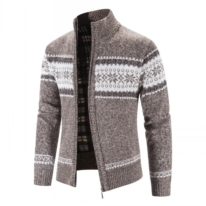 Suéter Masculino Bordado em Lã com Zíper Bianchino BC179 - Design Moderno com Gola Alta e Ajuste Slim Fit, Ideal para Estilo e Conforto em Qualquer Ocasião.