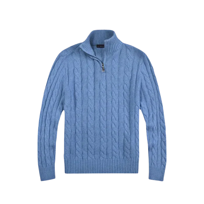 Suéter Masculino em Tricot Bianchino BC018 - Estilo refinado com meio zíper e tricot premium para máximo conforto e elegância.