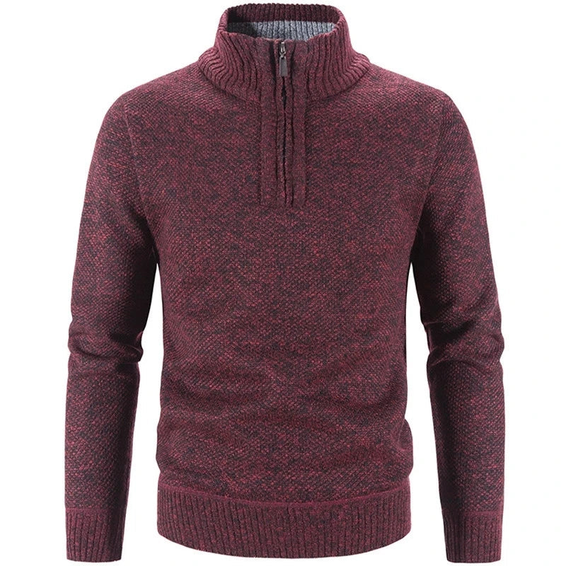 Suéter Masculino Gola Bordado Meio Zíper Bianchino BC181 - Design Slim Fit com Gola Alta e Meio Zíper, Perfeito para Estilo Casual e Elegante.