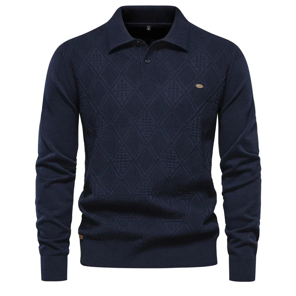 Suéter Masculino Slim Fit em Lã Bianchino BC178 - Design Elegante com Gola Alta e Tecido Premium para Sofisticação e Conforto.